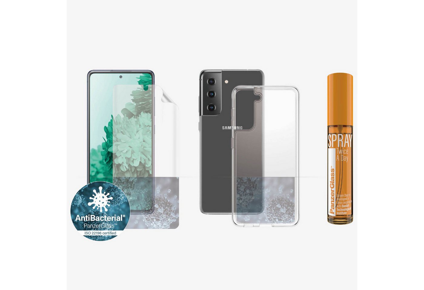 PanzerGlass Handyhülle PanzerGlass Samsung Galaxy S21 Hygiene Schutzhülle Cover Displayschutz PanzerGlass Handyhülle PanzerGlass Samsung Galaxy S21 Hygiene Schutzhülle Cover Displayschutz von PanzerGlass