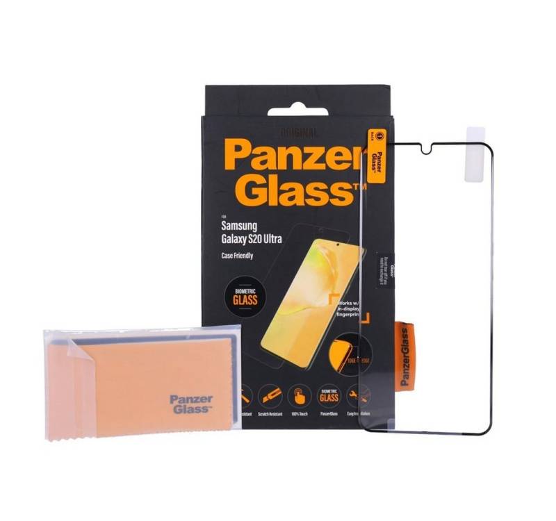PanzerGlass Handyhülle Samsung Galaxy S20 Ultra Curved Case Friendly Biometric Glass von PanzerGlass