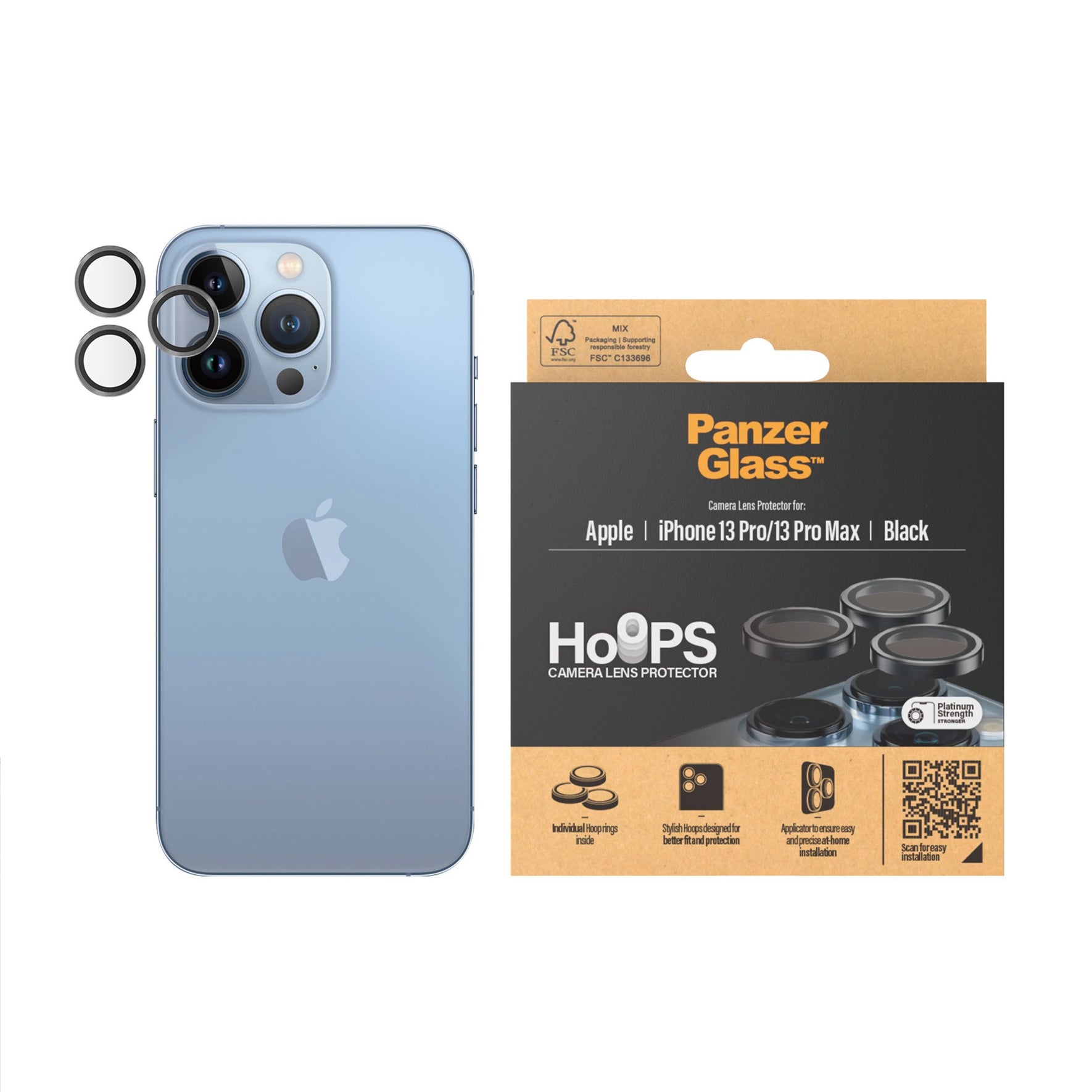 PanzerGlass - Hoops Camera Lens Protector for iPhone 13 Pro - 13 Pro Max - Black PanzerGlass - Hoops Camera Lens Protector for iPhone 13 Pro - 13 Pro Max - Black von PanzerGlass