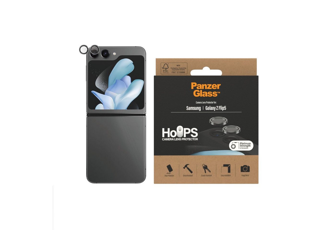 PanzerGlass Kameraschutzglas Hoops Camera Lens Protector für Samsung Galaxy Z Flip5 PanzerGlass Kameraschutzglas Hoops Camera Lens Protector für Samsung Galaxy Z Flip5 von PanzerGlass