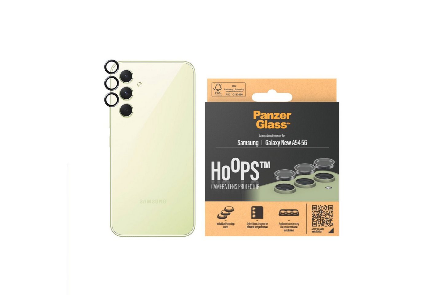 PanzerGlass Kameraschutzglas Hoops Camera Protector für Samsung Galaxy A54 5G, Black für Samsung Galaxy A54 5G PanzerGlass Kameraschutzglas Hoops Camera Protector für Samsung Galaxy A54 5G, Black für Samsung Galaxy A54 5G von PanzerGlass