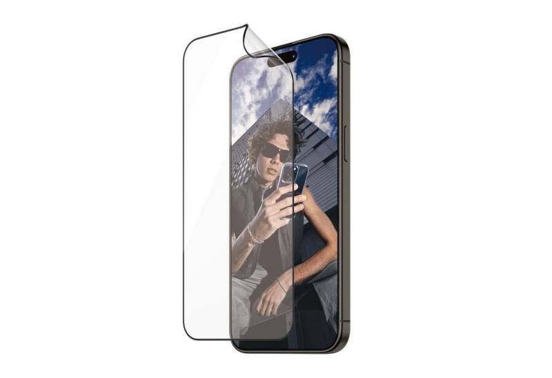 PanzerGlass Displayschutzfolie MATRIX Protection Film mit D3O für iPhone 15 Pro Max, Ultra Wide Fit von PanzerGlass