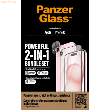 PanzerGlass PanzerGlass 2-in-1-Pack iPhone 15, UWF w. EasyAligner von PanzerGlass