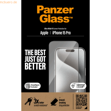 PanzerGlass PanzerGlass iPhone 15 Pro, UWF w. EasyAligner von PanzerGlass