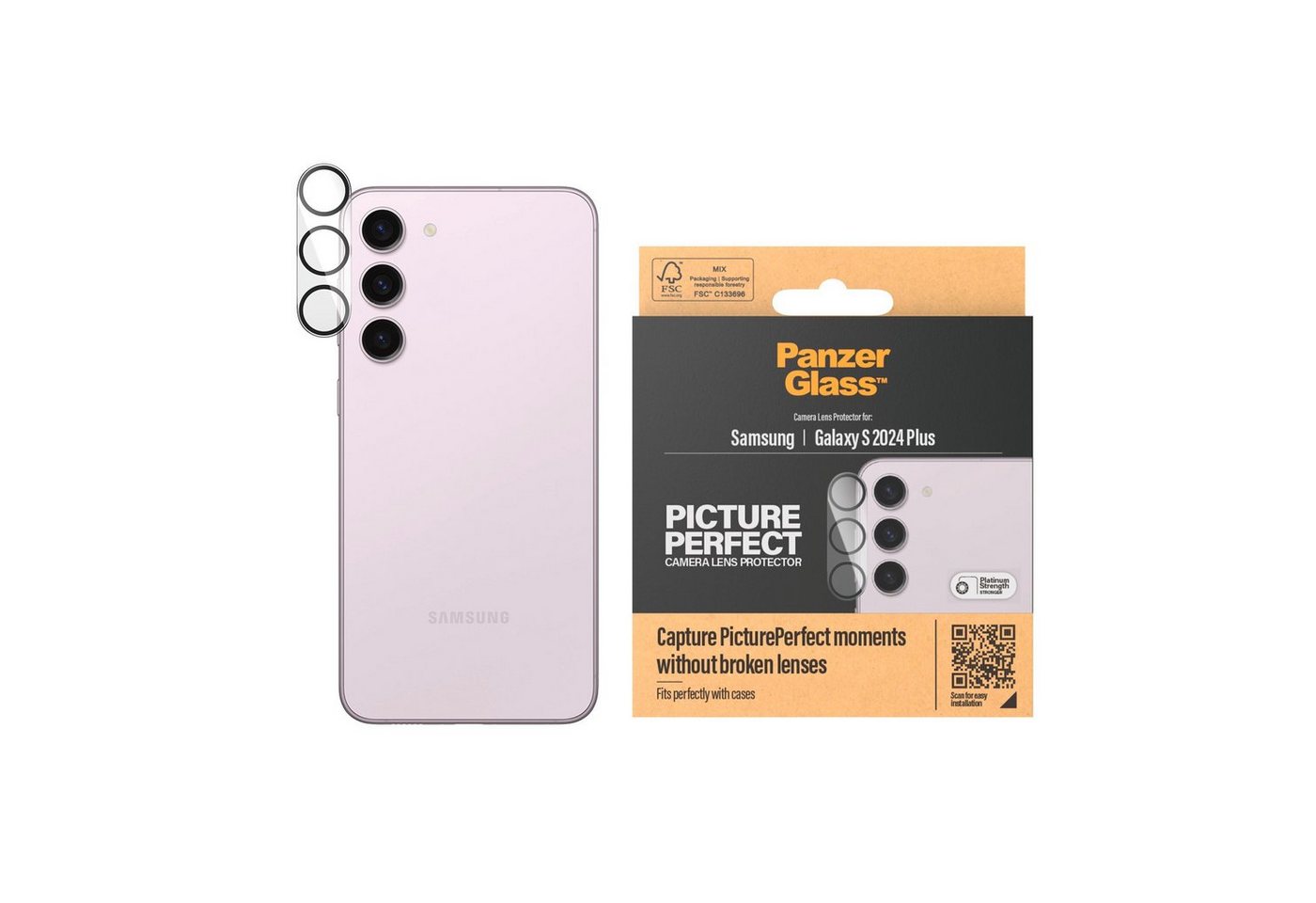 PanzerGlass PicturePerfect Camera Lens Protector für Samsung Galaxy S24+, Kameraschutzglas, Lens Cover, stoßfest, kratzbeständig von PanzerGlass