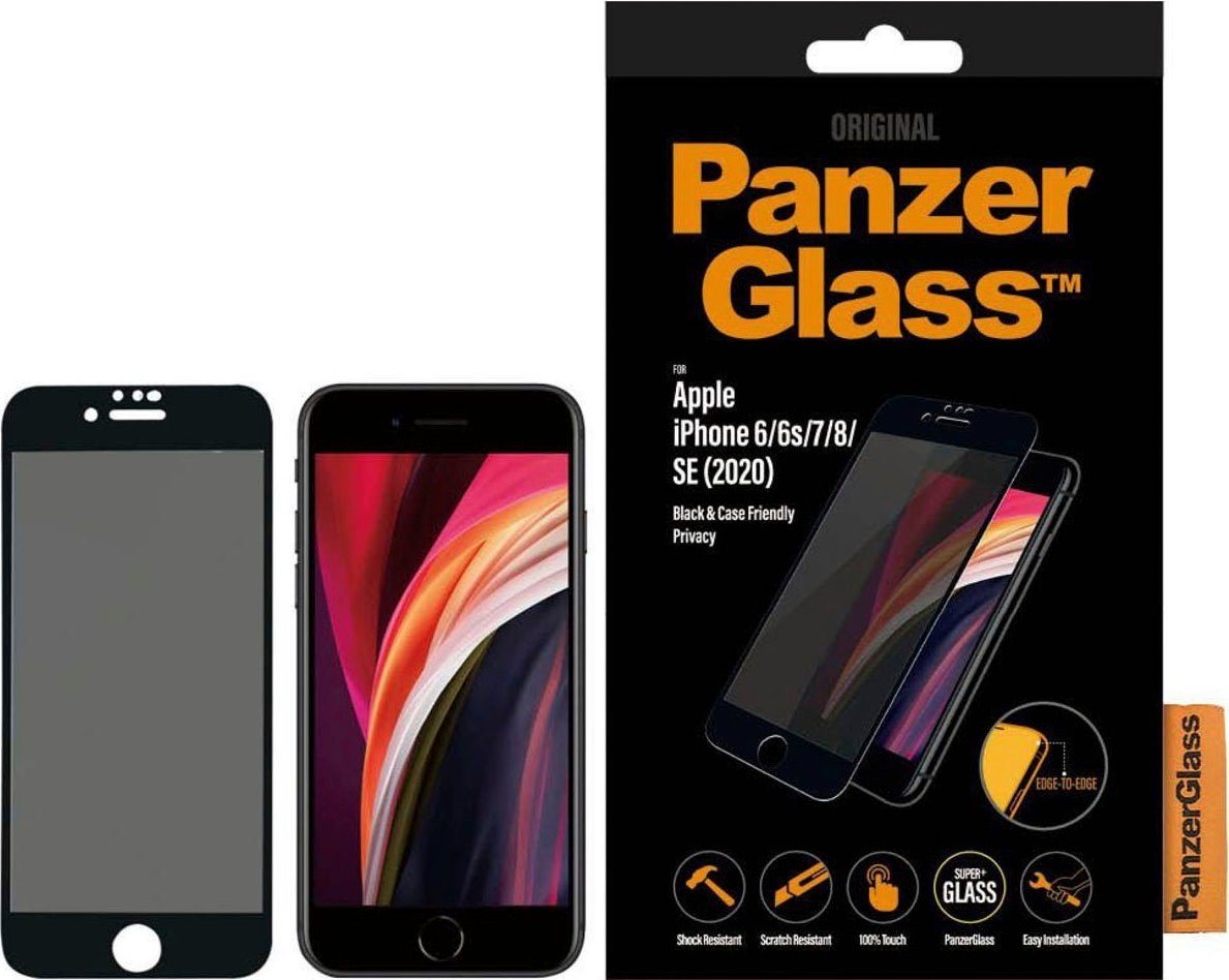 PanzerGlass Displayschutzglas Privacy Case Friendly iPhone 6/7/8/SE (2020) für Apple iPhone 6/6s/7/8/SE (2020) von PanzerGlass