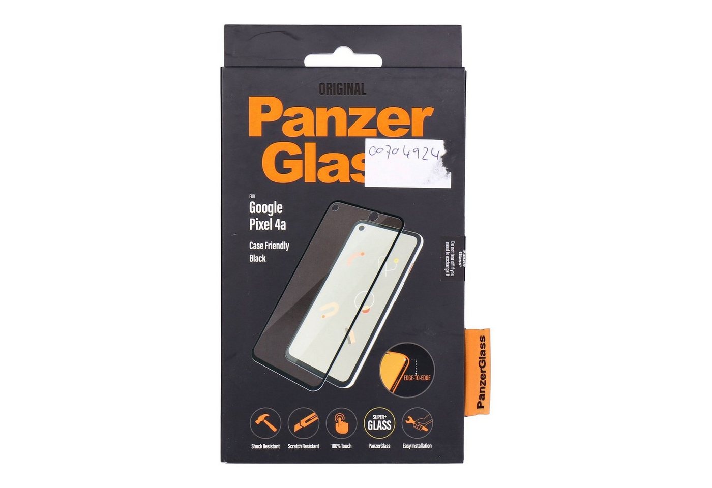 PanzerGlass Schutzfolie Google Pixel 4a Displayschutz schwarz Case Friendly E2E von PanzerGlass