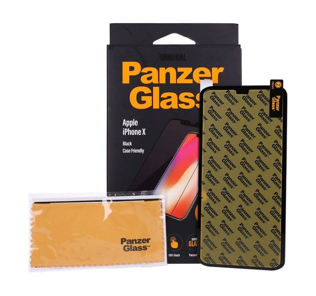 PanzerGlass Schutzfolie für iPhone X in schwarz Case Friendly von PanzerGlass