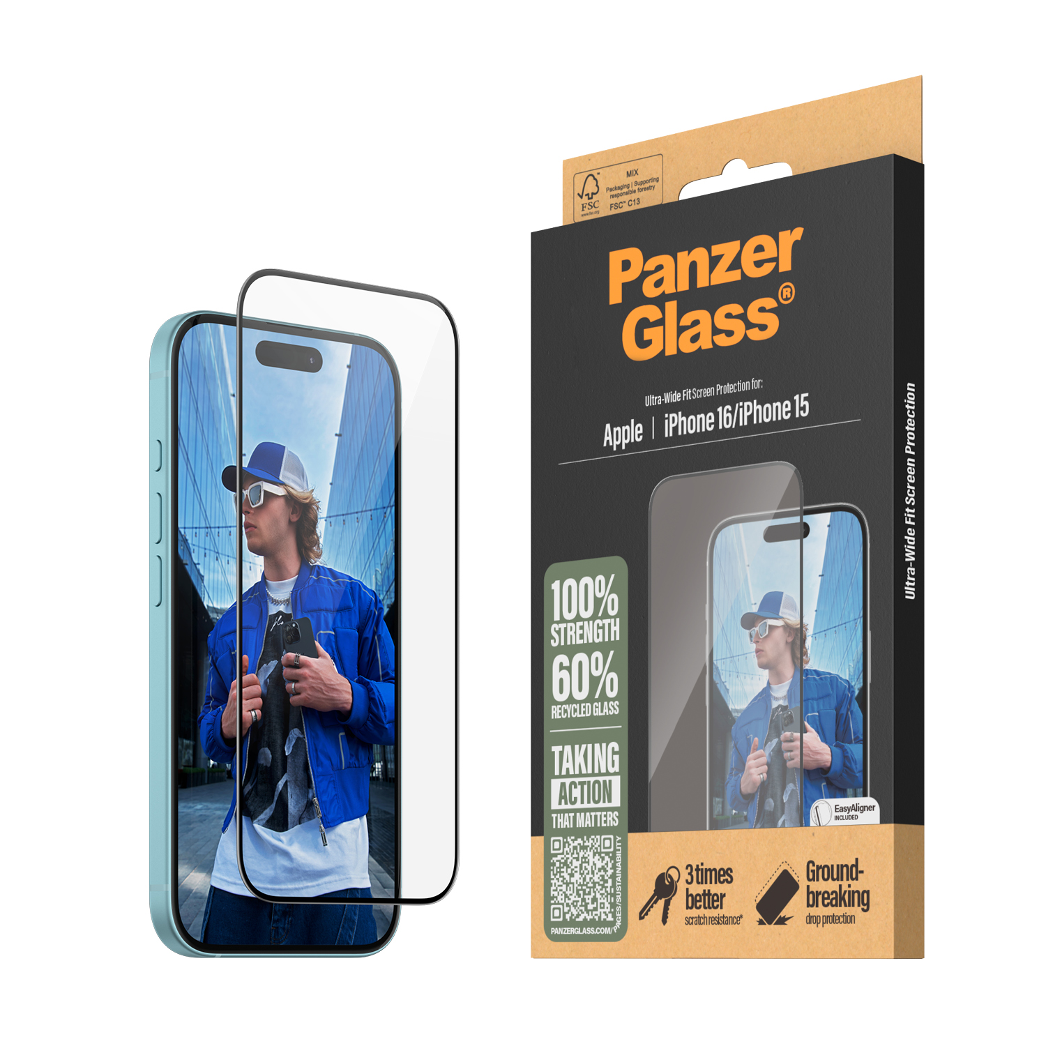 PanzerGlass - Screen Protection - iPhone 15/16 - Ultra Wide Fit w/Easy/Aligner PanzerGlass - Screen Protection - iPhone 15/16 - Ultra Wide Fit w/Easy/Aligner von PanzerGlass