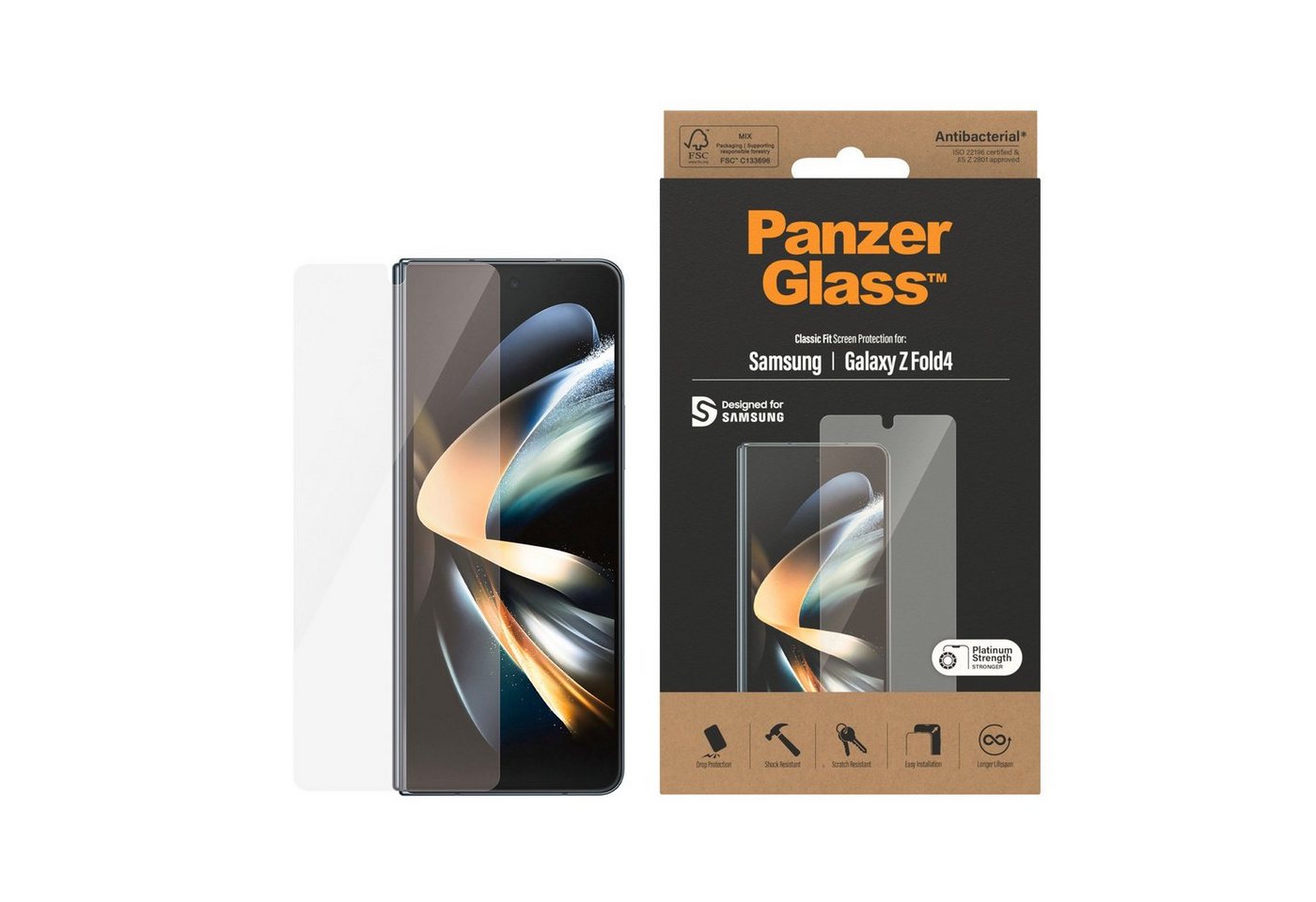 PanzerGlass Screen Protector Displayschutz für Samsung Galaxy Z Fold4, Samsung Galaxy Z Fold5, Displayschutzglas von PanzerGlass