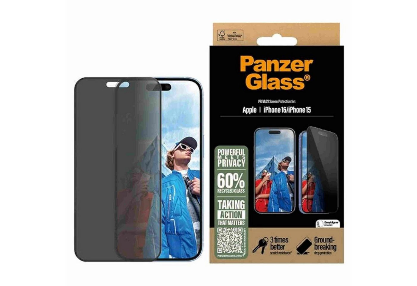 PanzerGlass Smartphone-Hülle PanzerGlass für Apple iPhone 16 Privacy Screen Protector Ultra-Wide PanzerGlass Smartphone-Hülle PanzerGlass für Apple iPhone 16 Privacy Screen Protector Ultra-Wide von PanzerGlass