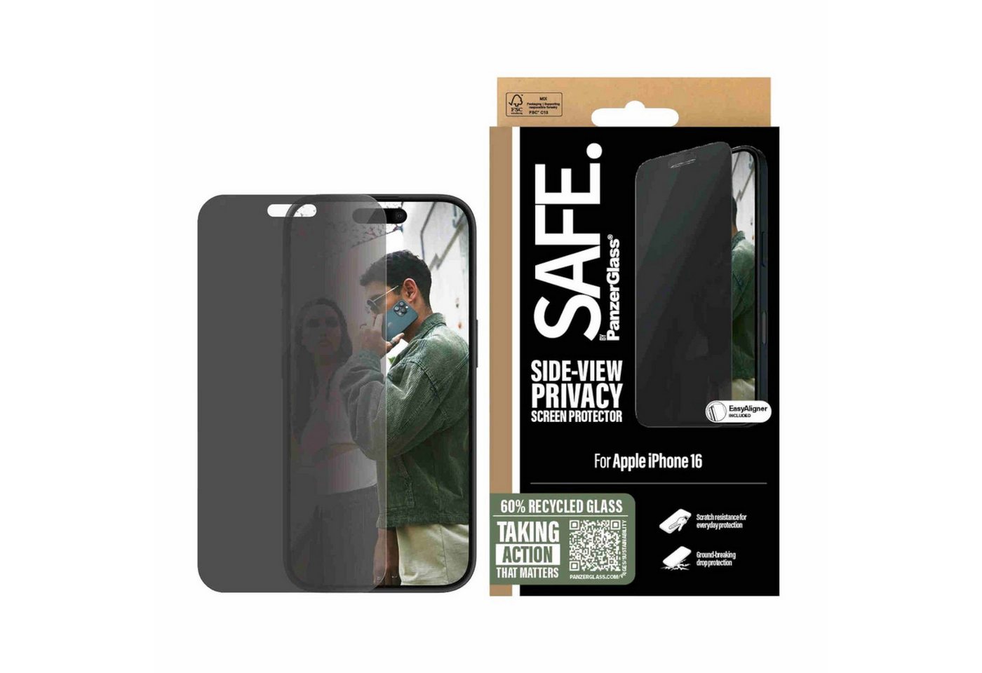 PanzerGlass Smartphone-Hülle SAFE by PanzerGlass für Apple iPhone 16 Privacy Screen Pro. Ultra-Wide PanzerGlass Smartphone-Hülle SAFE by PanzerGlass für Apple iPhone 16 Privacy Screen Pro. Ultra-Wide von PanzerGlass