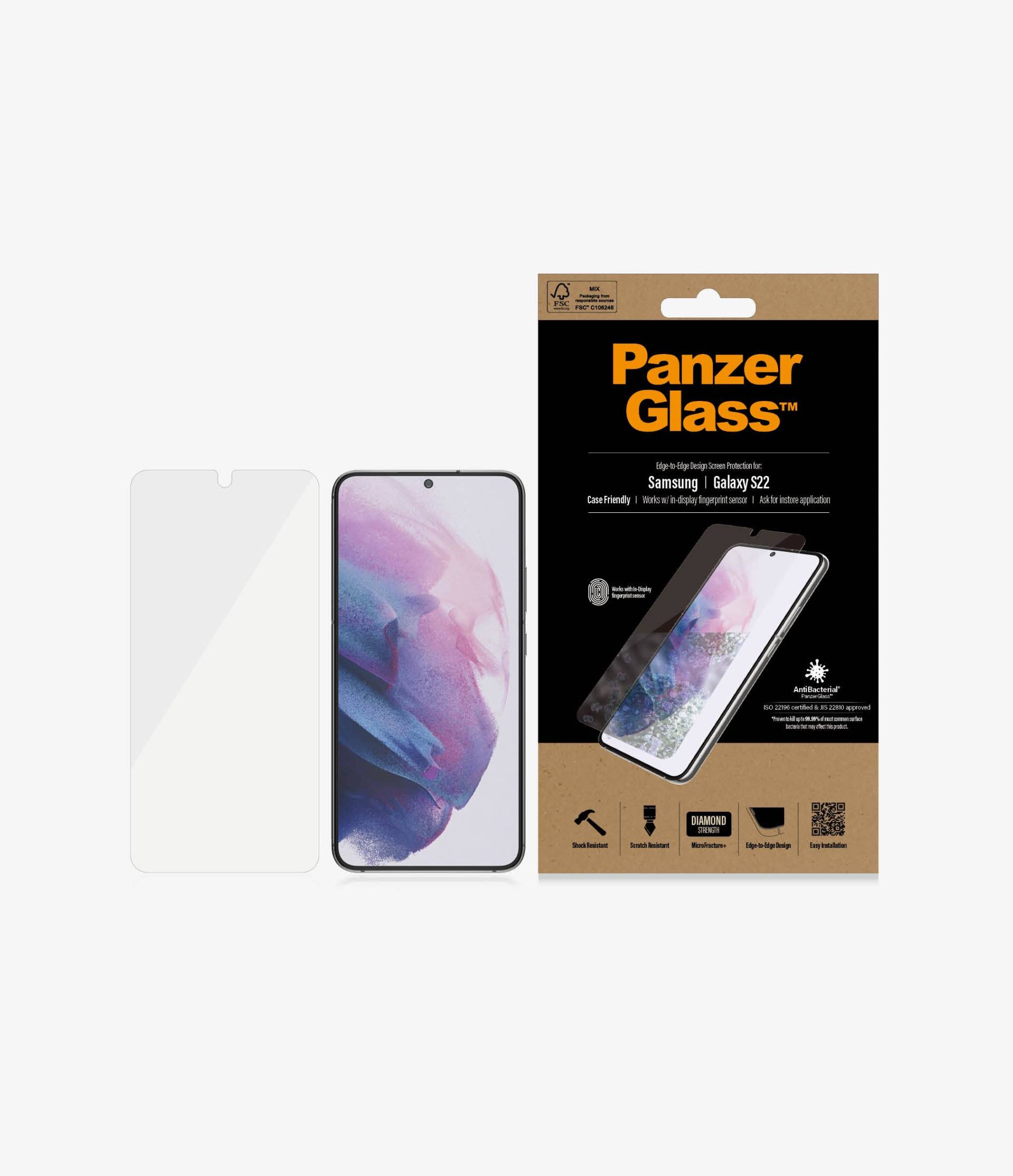 PanzerGlass - UltraForce1 Samsung Galaxy S22 - Bildschirmschutz PanzerGlass - UltraForce1 Samsung Galaxy S22 - Bildschirmschutz von PanzerGlass