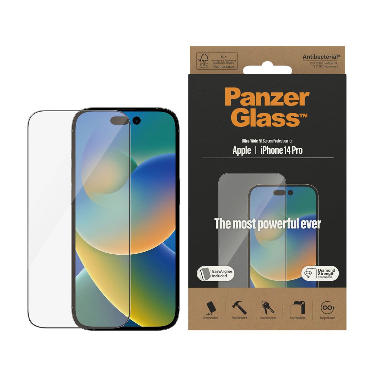 PanzerGlass iPhone 14 Pro AB mit Applicator, 3D-Touch fähig, transparent von PanzerGlass