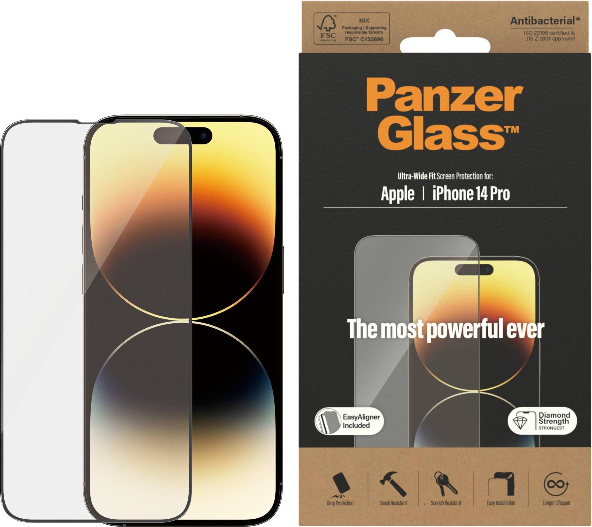 PanzerGlass - iPhone 14 Pro Ultra Wide Fit m. EasyAligner PanzerGlass - iPhone 14 Pro Ultra Wide Fit m. EasyAligner von PanzerGlass