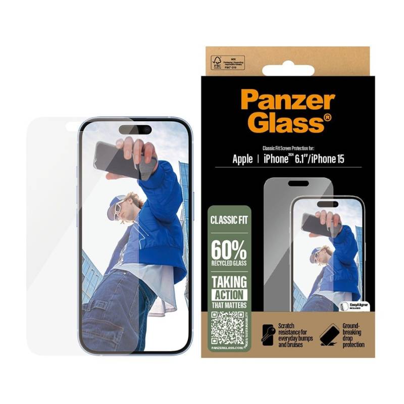 PanzerGlass– Displayschutz – iPhone 16 - 15 - Klassische Passform von PanzerGlass