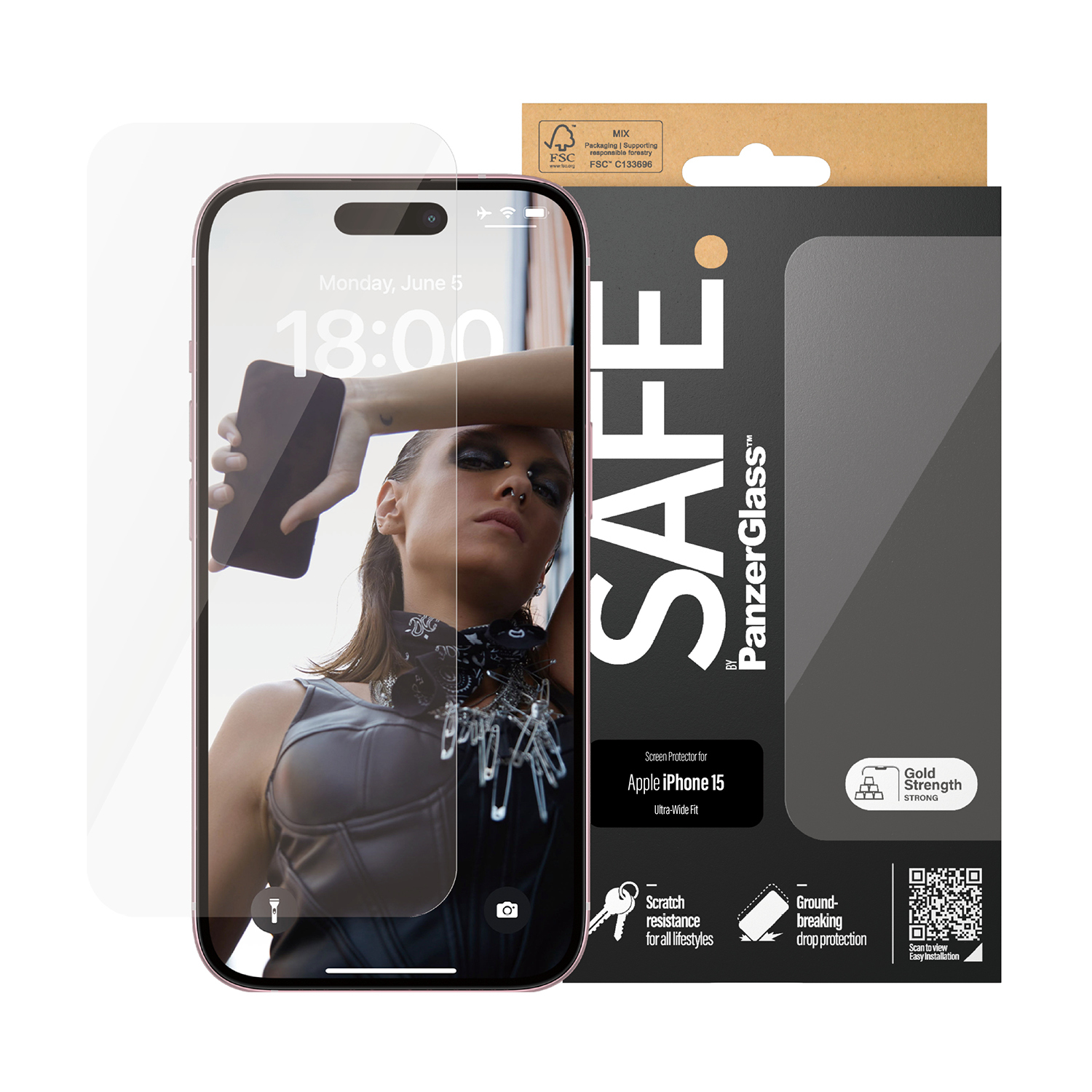 SAFE. by PanzerGlass™ Displayschutz iPhone 15 Ultra-Wide Fit von PanzerGlass