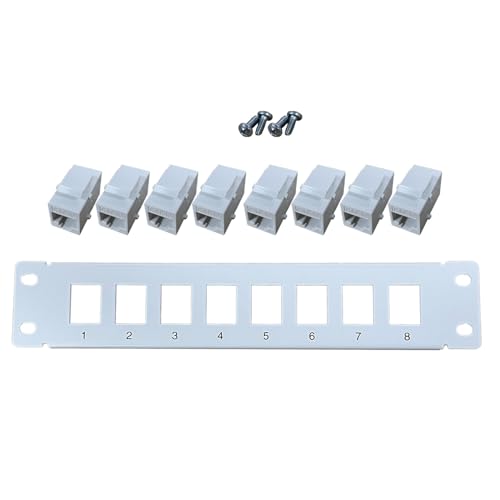 Panel 8 Port CAT5e 10G Unterstützung 1U Panel UTP 48,3 cm Wandhalterung Rackmount Down Block für CAT5e RJ45 Panel Koppler 8 Ports Durchgang Wandhalterung von Paopaoldm