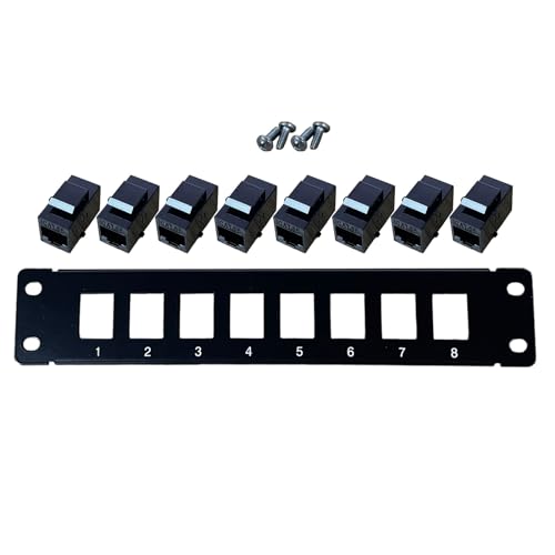Panel 8 Port CAT5e 10G Unterstützung 1U Panel UTP 48,3 cm Wandhalterung Rackmount Down Block für CAT5e RJ45 Panel Koppler 8 Ports Durchgang Wandhalterung von Paopaoldm