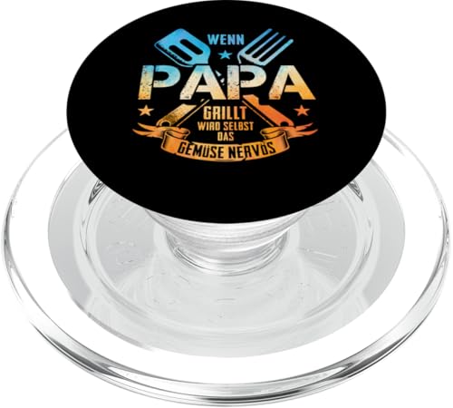 Wenn Papa Grillt Wird Selbst Das Gemüse Nervös Väter Grillen PopSockets PopGrip für MagSafe Wenn Papa Grillt Wird Selbst Das Gemüse Nervös Väter Grillen PopSockets PopGrip für MagSafe von Papa Grillt Das Gemüse Wird Nervös Grillen Väter