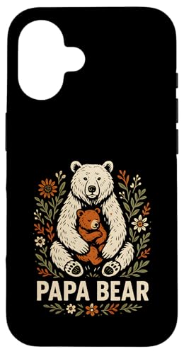 Vatertag Papa Bär Vintage Herren Angeln Hülle für iPhone 16 von Papa's Pride - Father's Day and Fishing Apparel