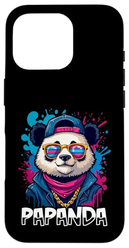 Papanda Lustiger Panda Spruch Papa Vatertag Männer Vater Hülle für iPhone 16 Pro von Papanda Lustiger Papa Panda Vatertagsgeschenk Tier