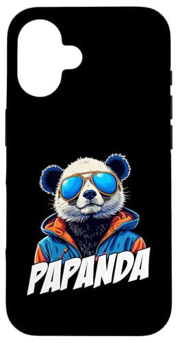Papanda Lustiger Panda Spruch Papa Vatertag Männer Vater Hülle für iPhone 16 von Papanda Lustiger Papa Panda Vatertagsgeschenk Tier