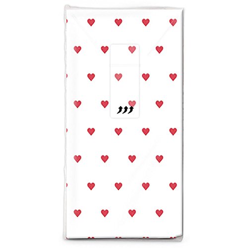10 Packungen Taschentücher 'Herzen' rot für die Freudentränen (100 Stück) - Hochzeit, Taufe oder Kommunion von Paper+Design