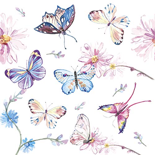 20 Cocktail Servietten Schmetterling Butterflys Sommer 24 cm von Paper+Design