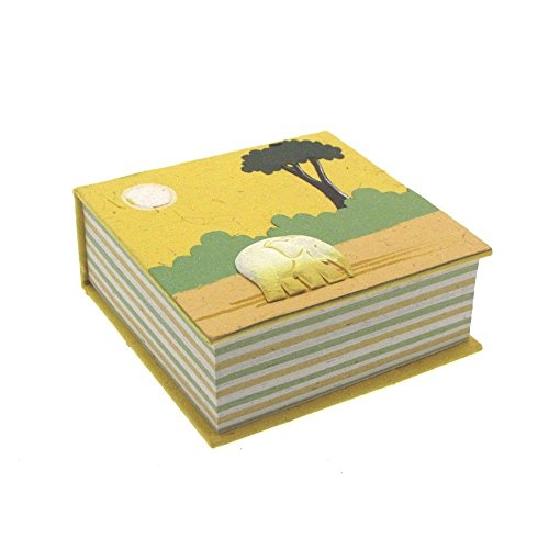 Fair Trade Notizblock-Würfel Elefanten-Dung 100 x 100 mm - gelb von Paper High