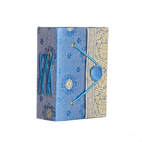 Fair Trade Tagebuch Sari mini 80 x 105 mm blau von Paper High