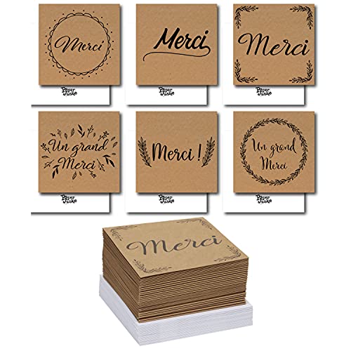 FR - 36 Dankeskarten, 6 Motive, Kraftpapier, Umschlag weiß, 10 x 10 cm FR - 36 Dankeskarten, 6 Motive, Kraftpapier, Umschlag weiß, 10 x 10 cm von Paper Junkie