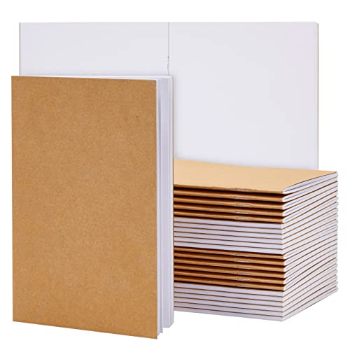 Notizbücher mit Kraftpapier-Cover, Unliniert, Skizzenheft, Kladde, 14 x 21,6 cm, Braun, 24 Stück von Paper Junkie
