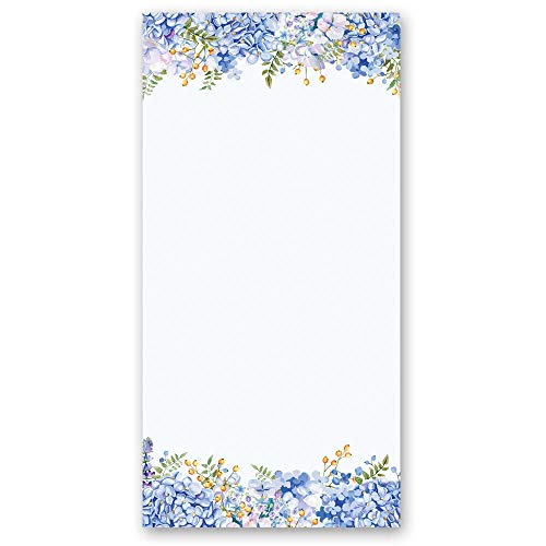 Briefpapier Blumen & Blüten BLAUE HORTENSIEN - DIN LANG Format 100 Blatt - Paper-Media von Paper-Media Design & Motivpapier