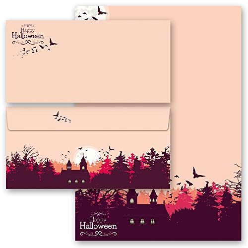 Briefpapier Sets Jahreszeiten - Herbst, HAPPY HALLOWEEN 10 Blatt Briefpapier + 10 passende Briefumschläge DIN LANG ohne Fenster von Paper-Media Design & Motivpapier