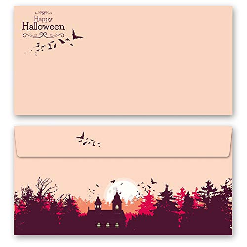 Briefumschläge Jahreszeiten - Herbst, HAPPY HALLOWEEN 10 Briefumschläge (ohne Fenster) DIN LANG (220x110 mm) von Paper-Media Design & Motivpapier