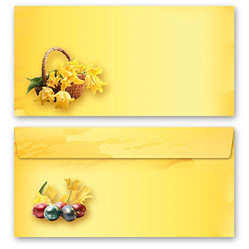 10 Briefumschläge (ohne Fenster) Ostern, OSTERFEST DIN LANG (220x110 mm) von Paper-Media