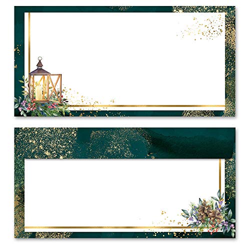10 Briefumschläge (ohne Fenster) Weihnachten, ADVENTSNACHT DIN LANG (220x110 mm) von Paper-Media