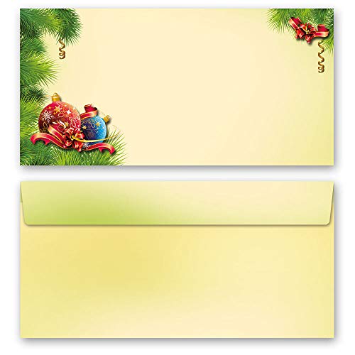 10 Briefumschläge (ohne Fenster) Weihnachten, WEIHNACHTSDEKO DIN LANG (220x110 mm) | Paper-Media von Paper-Media