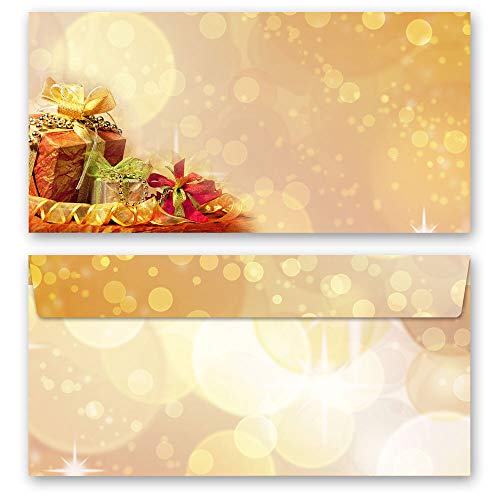 10 Briefumschläge (ohne Fenster) Weihnachten, WEIHNACHTSGESCHENKE DIN LANG (220x110 mm) | Paper-Media von Paper-Media