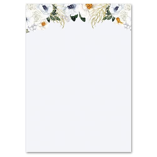 100 Blatt Briefpapier Blumen & Blüten HASENWIESE - DIN A6 Format - Paper-Media von Paper-Media