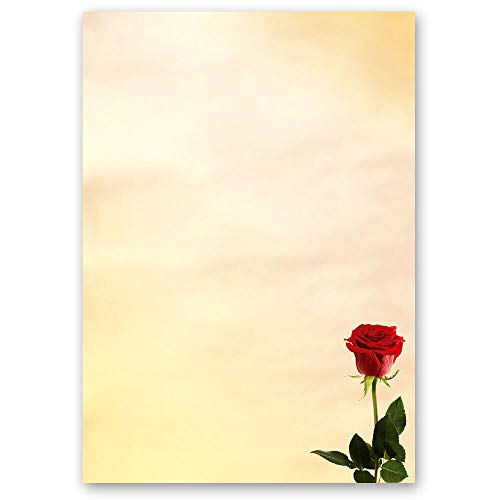 100 Blatt Briefpapier Blumenmotiv BACCARA ROSEN - DIN A5 Format - Paper-Media von Paper-Media