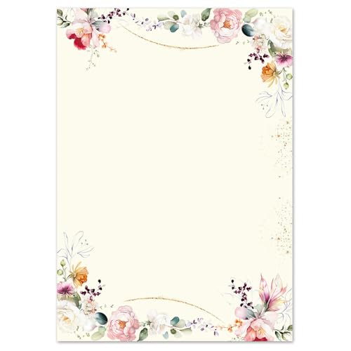 100 Blatt Briefpapier TROPISCHE BLUMEN - DIN A4 (210x297 mm), 90 g/m² - Bunt von Paper-Media