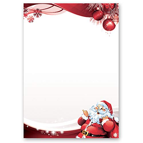 100 Blatt Briefpapier Weihnachtspapier BRIEF AN DEN WEIHNACHTSMANN - DIN A5 Format - Paper-Media von Paper-Media