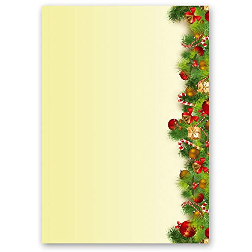 100 Blatt Briefpapier Weihnachtspapier WEIHNACHTSGRÜSSE - DIN A5 Format - Paper-Media von Paper-Media