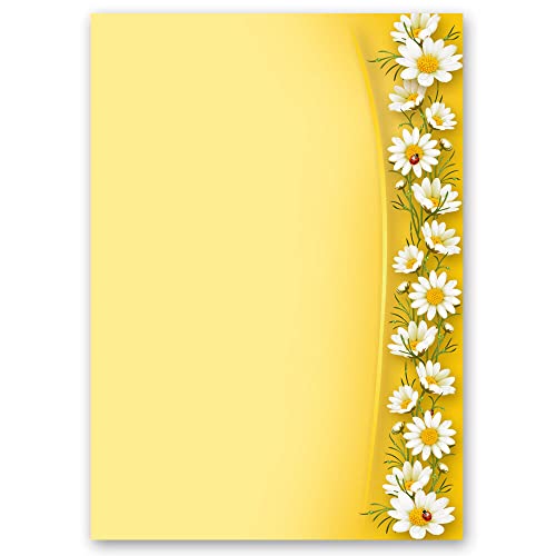 20 Blatt Briefpapier KAMILLEN - DIN A4 Format - Blumen & Blüten von Paper-Media