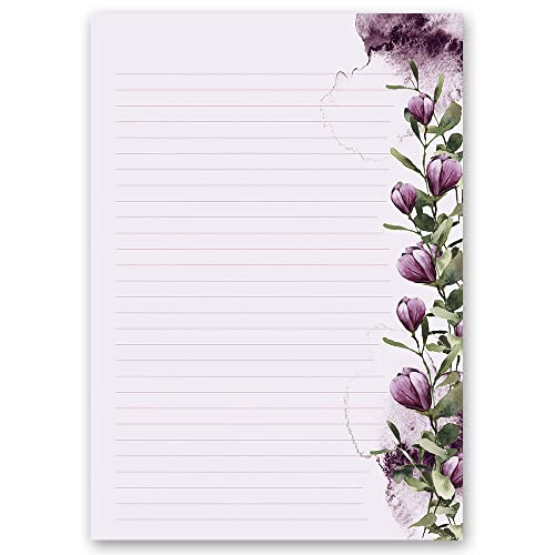 20 Blatt Briefpapier KROKUSSE - DIN A4 Format - Blumen & Blüten von Paper-Media