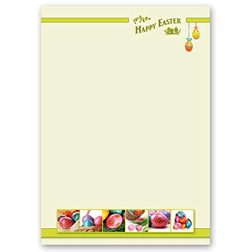 20 Blatt Briefpapier Ostern HAPPY EASTER - DIN A4 Format - Paper-Media von Paper-Media