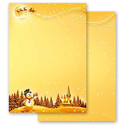 20 Blatt Briefpapier Weihnachten FESTLICHE WÜNSCHE - DIN A4 Format - Paper-Media von Paper-Media
