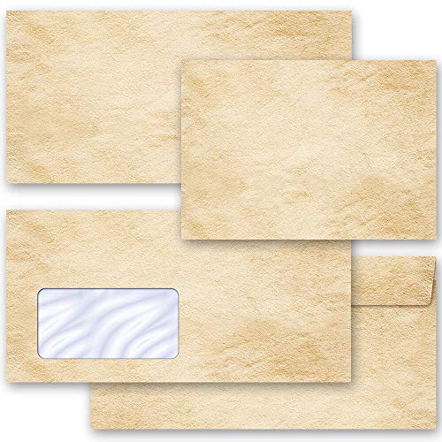 25 Briefumschläge (ohne Fenster) Farbig, OLD STYLE DIN LANG (220x110 mm) | Paper-Media von Paper-Media